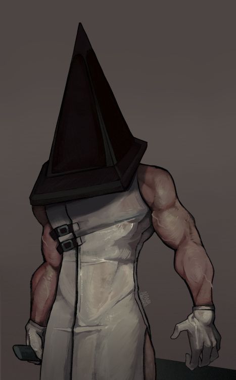 Silent Hill Art, Pyramid Head, Scary Movie Characters, Horror Villains, Horror Movie Art, Horror Icons, Horror Movie Characters, Masked Man, Arte Sketchbook