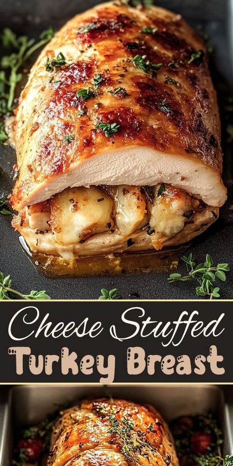 Upgrade your turkey dinner with this irresistible Cheese-Stuffed Turkey Breast! 🦃 Stuffed with gooey cheese, garlic, and herbs, this dish is a must-try for anyone who loves cheesy comfort food. Easy to make & perfect for meal prep! 🍽️💛

#stuffedturkey #cheesyturkey #homemademeals #holidayrecipes #turkeybreast #cheeselovers #foodforfamily #glutenfreedinner #quickmeals #dinnerideas Classic Turkey Recipe, Stuffed Turkey Breast, Turkey Breast Recipes, Chicken Breast Dinner Ideas, Brine Recipes, Chicken Breast Dinner, Classic Turkey, Turkey Brine Recipes, Stuffed Turkey