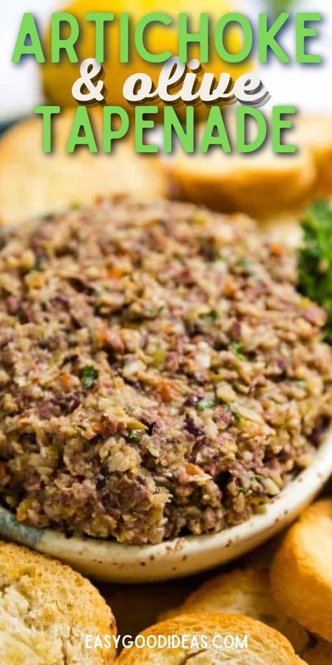 Artichoke Tapenade, Olive Tapenade Recipe, Tapenade Recipe, Olive Spread, Olive Recipes, Olive Tapenade, Artichoke Recipes, Best Appetizer Recipes, Appetizer Bites