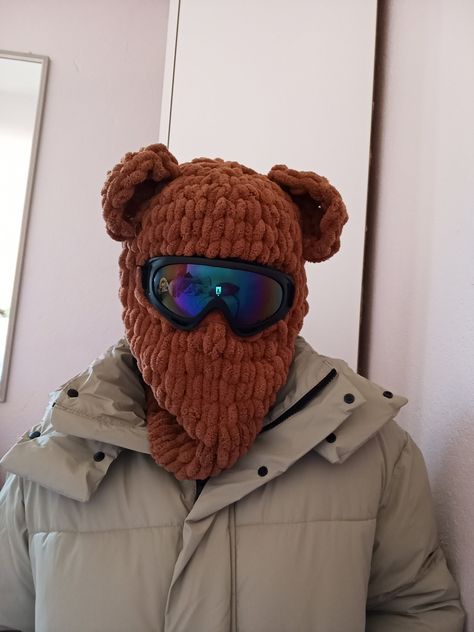 Teddy Balaclava, Ski Helmet Mask, Helmet Protector, Balaclava With Helmet, Custom Balaclava, Animal Balaclava, Personalized Gift, Frog Mask by KLABELGIFT on Etsy Animal Balaclava, Bear Balaclava, Crochet Helmet, Frog Mask, Balaclava Mask, Balaclava Ski Mask, Ski Helmet, Selling Handmade Items, Helmet Covers