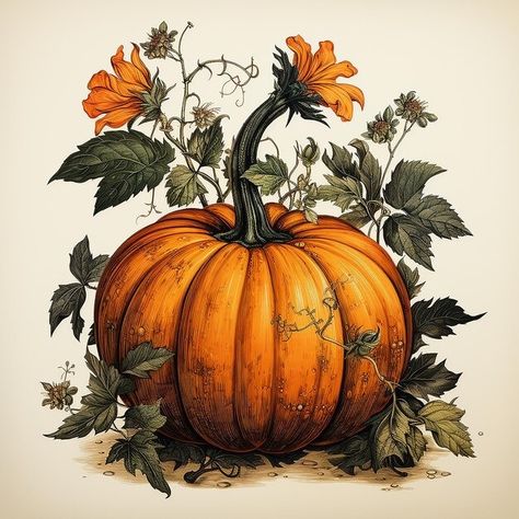 Public domain PUMPKINS Photos | Free download Vintage Pumpkin Illustration, Public Domain Images Vintage, Autumn Drawing, Fall Collage, Pumpkin Illustration, Vintage Pumpkin, Pumpkin Photos, Fall Printables, Autumn Collection