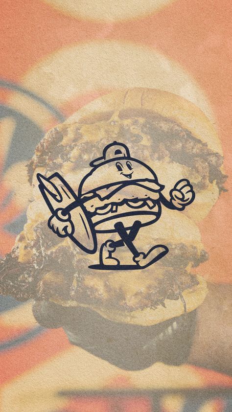 We crafted an identity system that is as lively and unique as Oklahoma’s burgers are delicious. The identity is equal parts classic and fun, reinforcing the heritage and simplicity of the concept. Our hand-lettered logo and cheeky characters give the brand a bit of ’newstalgia’. Logo Design. Custom Illustrations. Retro Logo. Food Illustrations. Menu Design. Apparel Design. Newstalgia. Restaurant Branding. Restaurant Logo. Restaurant Logo Design. Burger Branding. Hand Lettering. Signage. Neon. Bagel Cartoon, Restaurant Logo Design Ideas Simple, Burger Branding Design, Sandwich Logo, Diner Branding, Burger Branding, Food Brand Logos, Fun Signage, Logo Design Graphics