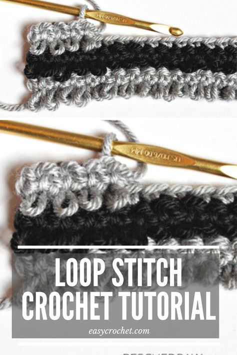 Learn how to crochet a loop stitch with this free crochet loop stitch tutorial pattern. Free from easycrochet.com Crochet Loop Stitch, Loop Stitch Crochet, Crochet Hobby, Crochet Tatting, Crochet Loop, Blanket Stitches, Loop Stitch, Crochet Stitches For Blankets, Crocheting Ideas