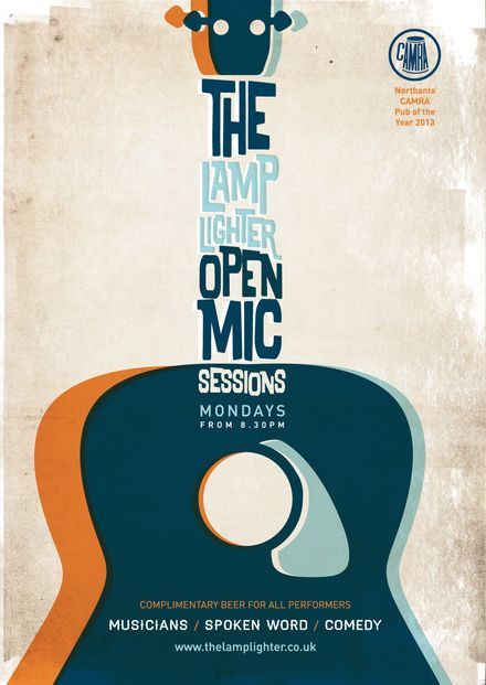 Music Typography Design, Open Now Poster, Music Graphic Design Poster, Music Poster Design Ideas, Open Mic Poster, Guitar Graphic Design, Music Font, Poster Guitar, Guitar Poster