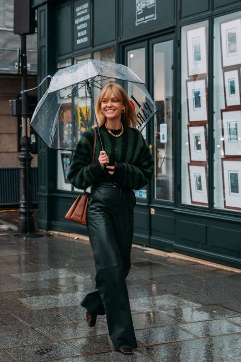 PFW Day 6 Jeanette Madsen, Style Inspiration Street, Pfw Street Style, 2020 Street Style, Rihanna Style, Plunge Dress, Autumn Street Style, Celebrity Street Style, Day 6