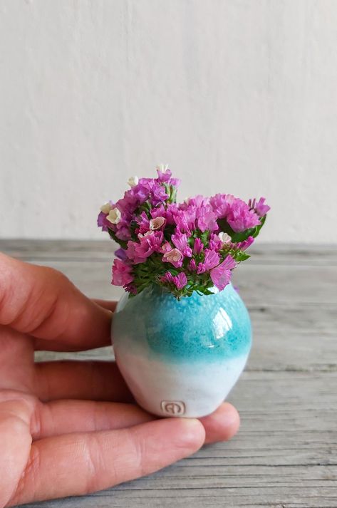 Polymer Clay Vase, Mini Flower Vase, Miniature Museum, Tiny Vases, Mini Polymer Clay, Small Flower Vase, Ceramic Succulent Planter, Miniature Dollhouse Accessories, Miniature Pottery