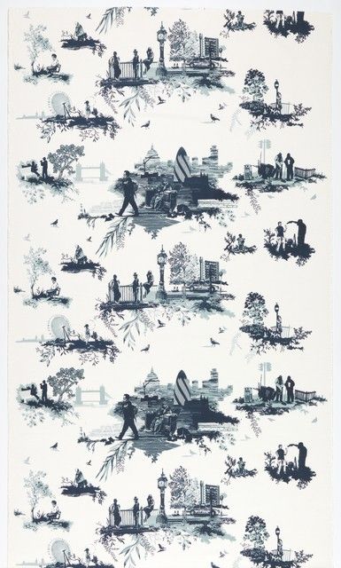 Toile Wallpaper, Timorous Beasties, French Toile, Bedroom Murals, Glasgow School, Glasgow School Of Art, Toile Fabric, New York Museums, Beach Signs