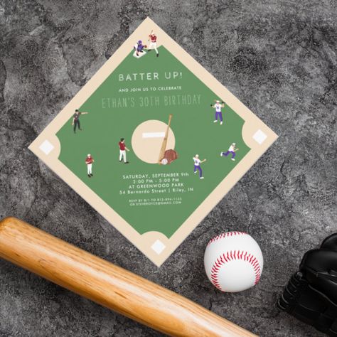 Batter Up Baseball Birthday Invitation Baseball Team Party, Baseball Birthday Party Invitations, Baseball Birthday Invitations, Baseball Invitations, Baseball Theme Birthday, Sports Birthday Invitations, Confetti Invitation, 8 Birthday, Baseball Birthday Party