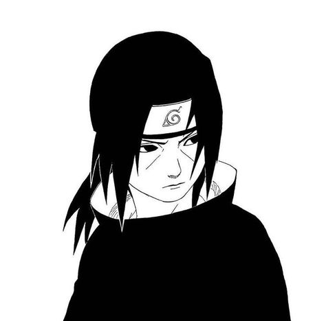 Itachi Uchiha, Anime Character, Naruto, Black And White, Anime, White, Black