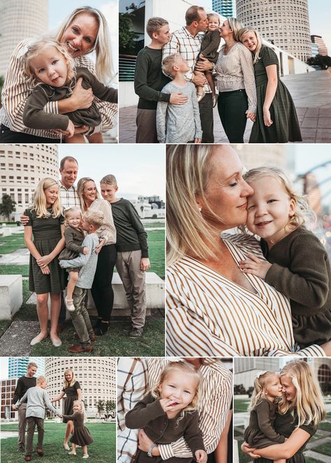 Family photos in downtown Tampa. Photography Session at Curtis Hixon. University Of Tampa Family Photoshoot, City Vibe Family Photoshoot, Downtown Family Photoshoot, Urban Family Photos, Sister Poses, Fall Session, Family Portrait Poses, Family Photoshoot Outfits, City Vibe