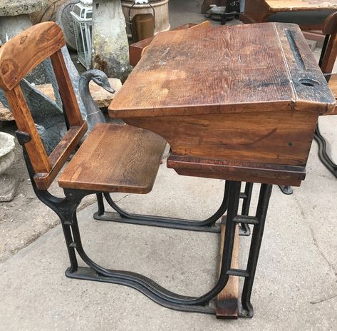 Antique School Desk, Victorian School, Heritage School, Old School Desks, Vintage School Desk, Victorian Desk, Old School House, Vintage Pens, Desk With Storage