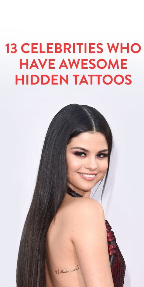 Celebrity Women Tattoos, Collarbone Tattoo Placement, Tattoo Ideas Female Rib Cage, Live A Little Tattoo, Hidden Meaning Tattoos, Secret Tattoo Placement, Celebrities With Tattoos, Bantu People, Hidden Tattoo Placement