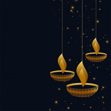 Hanging diwali diya on dark background F... | Free Vector #Freepik #freevector #background #banner #invitation #diwali Dattatreya Images Full Hd Wallpaper, Office Wall Graphics, Realistic Candles, Diwali Holiday, Diwali Cards, Diya Lamp, Diwali Festival Of Lights, Diwali Diya, Diwali Greetings