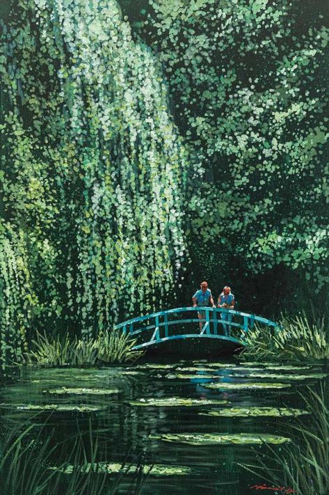 Manyung Gallery Group David Hinchliffe Monet's Bridge, Giverny Monet Bridge, Bridge Painting, Group Art, Impressionism Art, Australian Art, Contemporary Art Gallery, Painting Acrylic, Impressionism, Picture Gallery