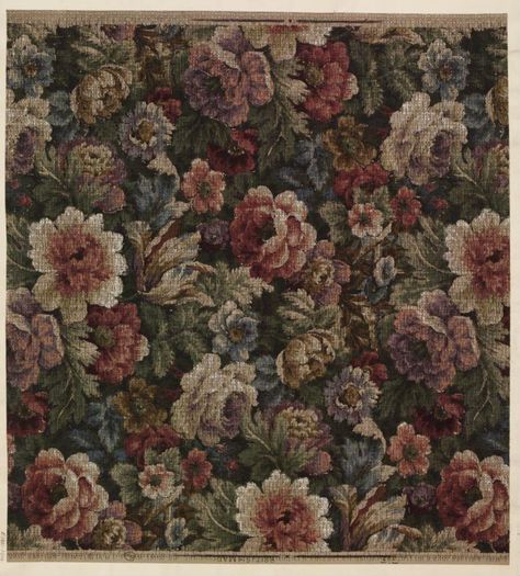 Wallpaper | Unknown | V&A Explore The Collections Flower Fabric Texture, 1900 Wallpaper, Victoria Wallpaper, English Style Interior, May Aesthetic, Vintage Flower Pattern, Victorian Boho, Vintage Style Wallpaper, Design Of Flowers