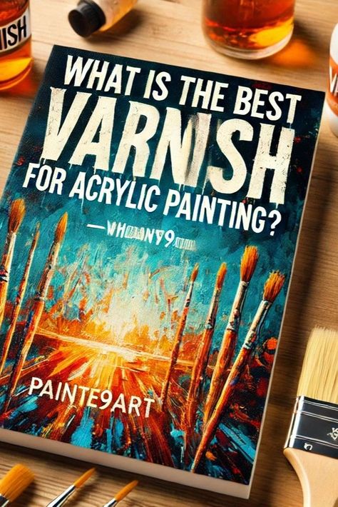 Bottles of varnish and paintbrushes arranged around an acrylic painting, showing options for varnish to protect the artwork. Acrylic Paint On Wood, Gel Medium, Acrylic Artwork, Painting Tips, Uv Light, Painting On Wood, You Choose, Acrylic Painting, How To Find Out