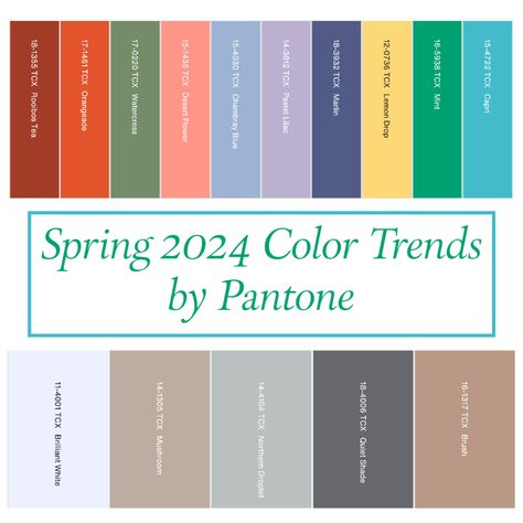 Pantone Trends, Pantone Color Chart, Pantone Colour Palettes, Spring Color Palette, Color Trends Fashion, Spring Fashion Trends, 2024 Fashion, Color Of The Year, Spring 2024