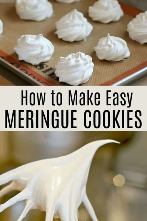 Easy Meringue Cookies, Meringue Cookies Recipe, Easy Meringues, Meringue Cookie Recipe, Baked Meringue, Meringue Cookie, Princess Pinky Girl, Meringue Recipe, Pinky Girl