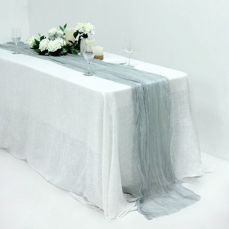 Wedding White Tablecloth, White Wedding Linens, Wedding Arbor Decor, Extra Long Table Runners, Rustic Wedding Arch, Mothers Day Decorations, Arbor Decor, Cheesecloth Table Runner, Rustic Table Runners