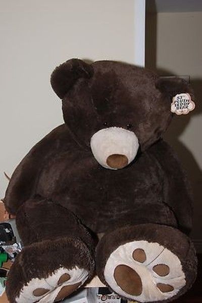 $99...Large Huge Jumbo 53" Plush Brown Bear Hugfun Teddy Bear (10/03/2013) Big Stuffed Bear, Jumbo Teddy Bear, Teddy Bear Big, Huge Teddy Bears, Giant Bear Plush, Dark Brown Teddy Bear, Picnic Date Food, Black Teddy Bear, Big Red Teddy Bear