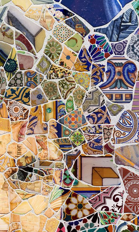 Gaudi Art, Gaudi Mosaic, Landscape Mosaic, Lio Messi, Mosaic Murals, Antoni Gaudi, Gcse Art, Mosaic Wall, Tile Art