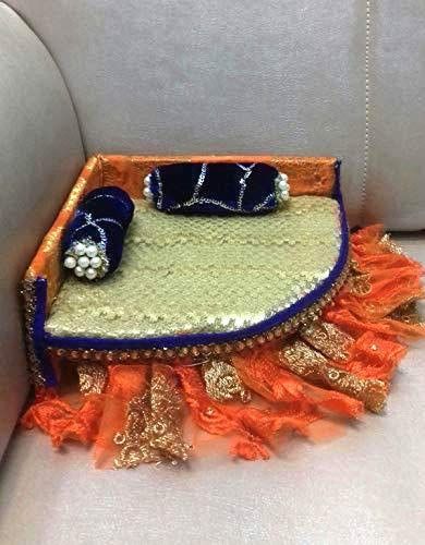 Laddu Gopal/Ladoo Gopal/Krishana / Wooden Corner Sleeping Bed Handicraft/Handmade / Gift Krishna Aasan, Design Of Bed, Diy Photo Frame Cardboard, Ganesha Festival, God Ideas, Puja Decor, Designer Tray, Thali Decoration Ideas, Ganpati Decoration At Home