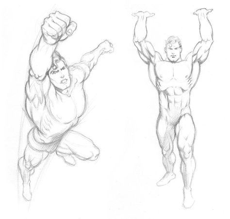 Superman Poses, Comic Art Sketch, Drawing Superheroes, Comic Book Art Style, Sketch Poses, Stick Figure Drawing, Human Figure Drawing, Arte Dc Comics, Character Poses