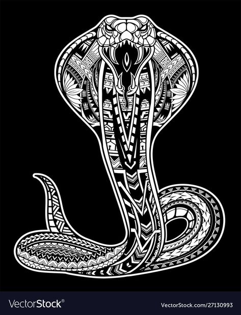 Maori Snake Tattoo, King Cobra Back Tattoo, Kobra Tattoo Cobra Snake, King Cobra Snake Tattoo Design, Cobra Tattoo Back, King Kobra Tattoo, King Snake Tattoo, Egyptian Cobra Tattoo, King Cobra Snake Tattoo