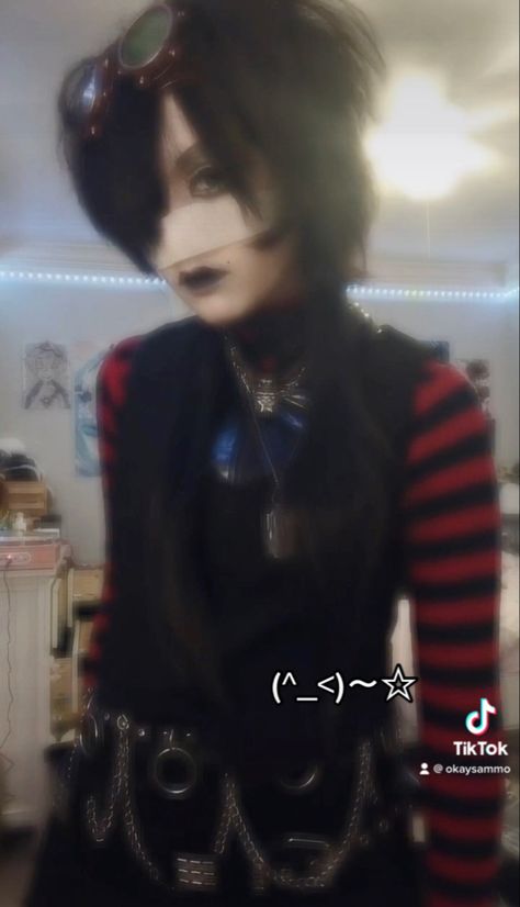 visual kei vkei outfit makeup inspo 90s Vkei, Vkei Make Up, V Kei Makeup, Vkei Makeup, Old School Visual Kei, Visual Kei Coats & Jackets, Dti Ideas, Visual Kei, Alternative Fashion