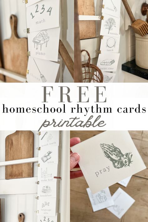 Homeschool Rhythm Free Printable Cards Free Printables For Homeschooling, Boho Homeschool Room Ideas, Homeschool Decor Free Printable, Homeschooling Corner, Homeschool Rhythm, Homeschool Corner, Home Sweet Homeschool, Road Trip Games For Kids, Decoration Things