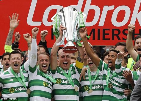 Celtic captain Scott Brown lifted the Scottish Premiership trophy after his side beat Hearts Scott Brown, Glasgow Celtic, Celtic Fc, One Team, Glasgow, Ronald Mcdonald, The First, Quick Saves