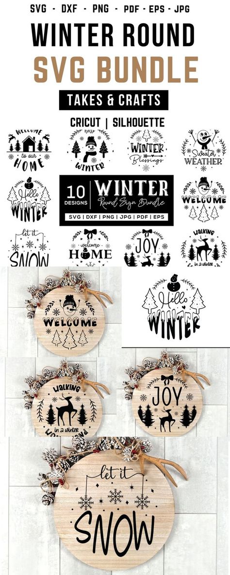 This Winter SVG File is a freebie for crafters to make Winter rounds & Winter signs for the Winter season using Cricut, silhouette, etc. Crafters can download this winter SVG file for free. Files: SVG, DXF, PNG, EPS, JPG & PDF. This winter SVG design is perfect for making round signs, welcome signs, wall decals, farmhouse décor, home décor, and any DIY décor projects. .#wintersvg #winterfreesvg #christmastshirt #wintersigns #wintersnowtsvg #welcomewintersvg #winterjoysvg #winterwonderlandsvg Round Signs, Welcome Design, Using Cricut, Welcome Winter, Winter Signs, Winter Svg, Welcome Signs, Winter Design, Sign Svg