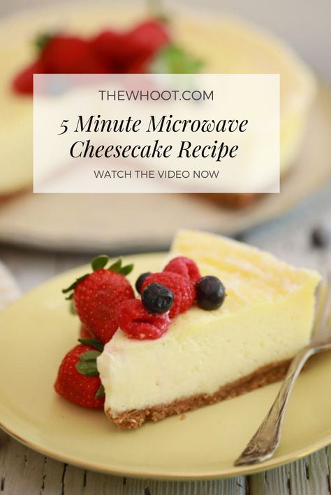 Cheesecake Microwave, Microwave Cheesecake, Microwave Desserts, Microwave Cooking Recipes, Baking Cheesecake, Microwave Mug Recipes, Microwave Meals, Southern Cookbook, Microwave Dessert