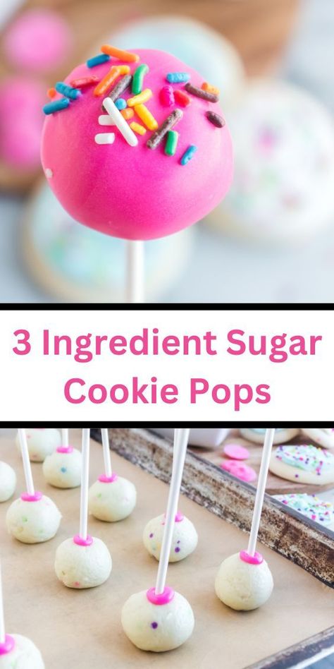 Store Bought Sugar Cookie Recipe, Cookie Bites Recipe, Cookie Pops Recipe, Sugar Cookie Bites, Cookie Dough Cake Pops, Cookie Dough Pops, Fall Cake Pops, Cake Pop Recipe Easy, Lofthouse Sugar Cookies