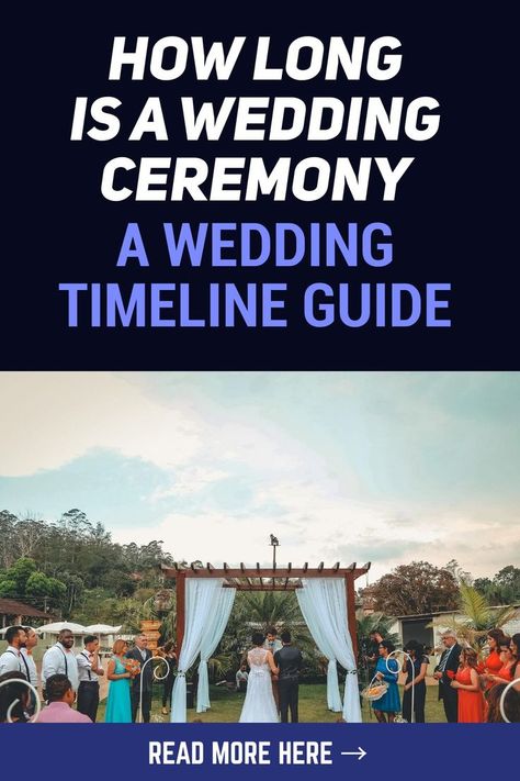 One of the most essential characteristics of a well-planned wedding is good timing. The wedding ceremony, in particular, needs to have all the elements of matrimony be carried out smoothly and promptly. It is vital to know how long a marriage ceremony will run since it is the focal event and its schedule affects the timetable of the rest of the wedding day’s activities. Wedding Officiant Script, S Activities, Wedding Day Timeline, Ceremony Wedding, Wedding Timeline, Wedding Officiant, Marriage Ceremony, Long A, Future Wedding