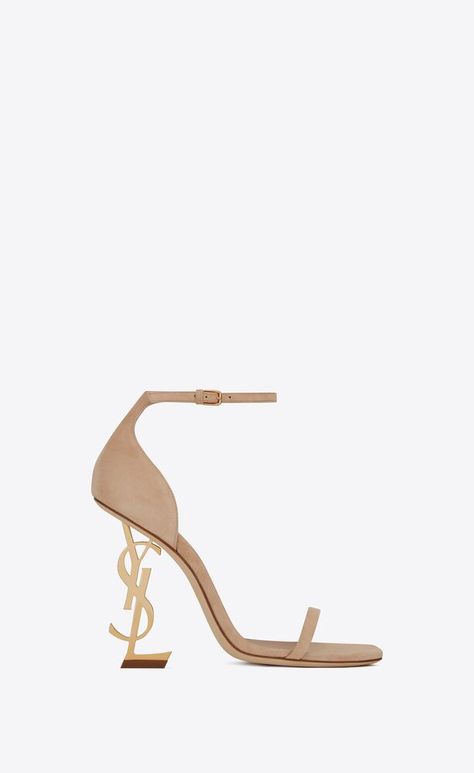 Women's Sandals | Heeled, Strappy & Leather | Saint Laurent | YSL Zimbabwe Yves Saint Laurent Heels, Monogram Boots, Saint Laurent Heels, Heels Aesthetic, Ysl Heels, Yves Saint Laurent Shoes, Ysl Shoes, Beige Heels, Square Toe Sandals