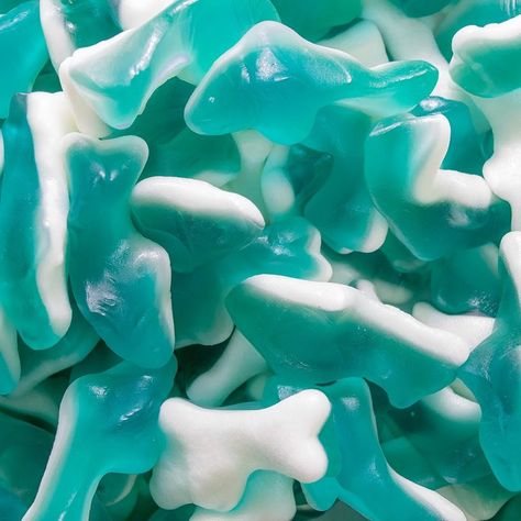 Try our mini Halal blue gummy sharks with a white foamy bottom. These mini sharks are a little over 2" long. Great for parties with an ocean theme or ocean animals theme!. Imported from Spain. Ingredients Glucose syrup, sugar, halal gelatine, citric acid, artificial flavors, artificial color, brilliant blue fcf, coating agents, vegetable oil and beeswax. Gummy Sharks, Burger Toppings, Blue Food, Cute Shark, Blue Candy, Mini Blue, Blue Shark, Green Fruit, Bulk Candy