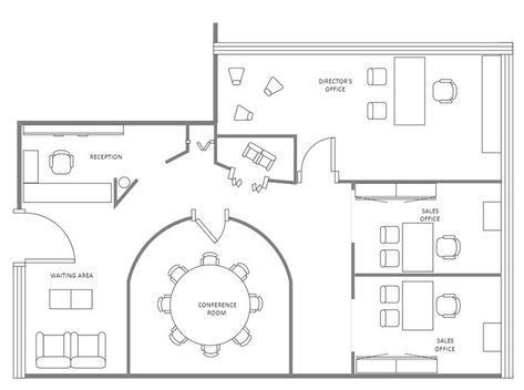 Small office layout Example Small Office Space Plan, Small Office Layout Floor Plans, Office Layout Design, Small Office Layout, Layout Design Ideas, Type Of Drawing, Open Office Layout, Office Layout Plan, University Office