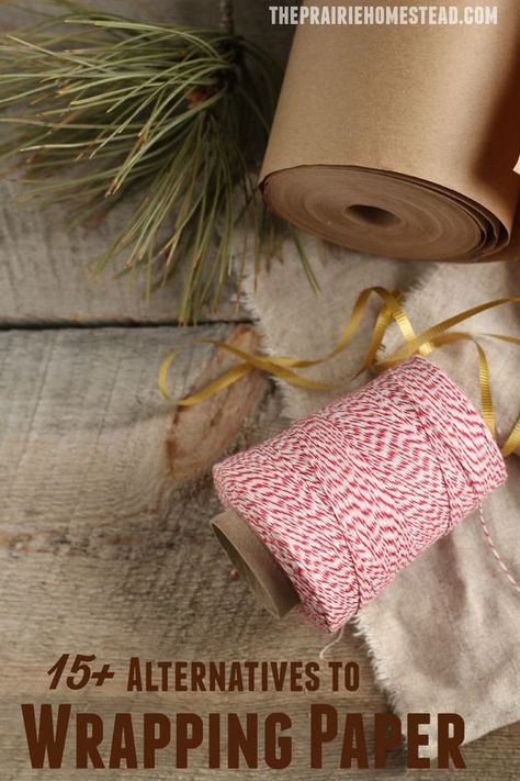 15+ creative wrapping paper alternatives that are clever, cheap, and repurposed! Homestead Sewing, Eco Alternatives, Wrapping Gifts Ideas Creative, Wrapping Gifts Ideas, Wrapping Tips, Homestead Lifestyle, Prairie Homestead, Diy Wrapping, Budget Christmas