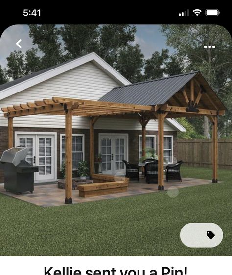 Pitched Pergola Attached To House, Back Patio Overhang Ideas, Detached Pergola Patio, Patio Pergola Ideas Attached To House, Pergola Ideas Attached To House, Patio Overhang Ideas, Pergola Patio Attached To House, Pavillion Ideas, Porch With Pergola