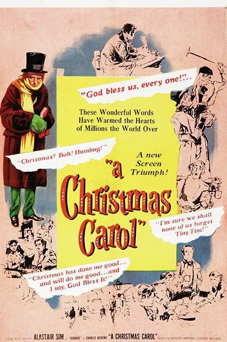 Vintage advertisement, Poster, Illustration, Scrooge Movie, A Christmas Carol 1951, Popular Christmas Movies, Jacob Marley, Ebenezer Scrooge, Best Christmas Movies, Christmas Films, Classic Christmas Movies, A Christmas Carol