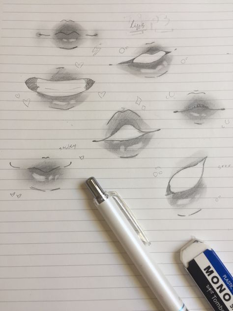 cute lips drawing { 10 likes for a tutorial } Anime Mouths Drawing, How Do You Draw Lips, Full Lips Drawing, Pursed Lips Drawing, How To Draw Anime Lips, Anime Lips Sketch, Cute Lips Drawing, Lips Drawing Realistic, Biting Lip Drawing