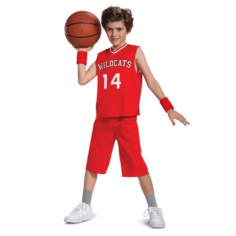 Troy Bolton Halloween Costume, Troy Bolton Costume, High School Musical Costumes, Disney Costumes For Kids, Disney Character Outfits, Musical Quotes, Troy Bolton, Wildcats Basketball, Disney Musical