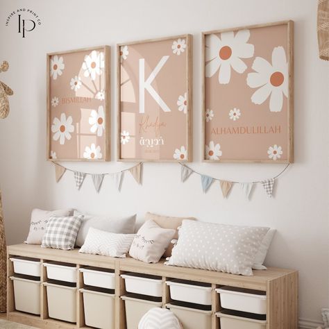 Custom Name Islamic Nursery Print, Daisy Printable Wall Art, Floral Neutral Girl Art, Bismillah Alhamdulillah Kids Gift, Arabic Name Print, - Etsy Norway Daisy Printable, Islamic Nursery, Arabic Names, Wall Art Floral, Flower Nursery, Name Print, Floral Nursery, Mural Floral, Islamic Gifts