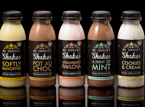 Shake Packaging, Strawberry Pavlova, Ice Cream Packaging, School Cake, Milk Packaging, Labels Design, Juice Packaging, Strawberry Cookies, Chocolate Milkshake