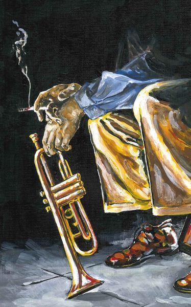 Jazz Painting Ideas, Trumpet Painting Art, Paintings Of Instruments, Jazz Trombone, Musician Painting, Trumpet Painting, Jazz Art Paintings, Painting Ideas Music, Trumpet Art