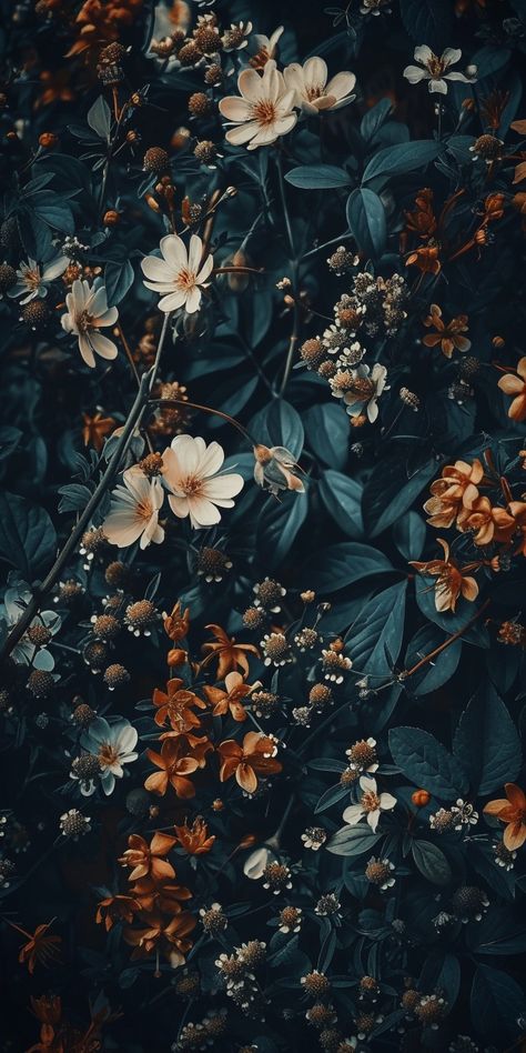 Dark Academia Flowers Wallpaper, Dark Fairytale Aesthetic Wallpaper, Dark Spring Wallpaper, Dark Floral Wallpaper Iphone, Dark Flower Aesthetic Wallpaper, Black Wallpaper With Flowers, Flower Dark Aesthetic, Dark Vintage Wallpaper, Dark Botanical Aesthetic