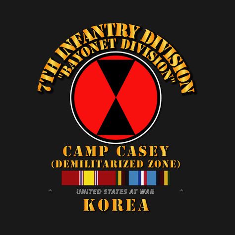 Check out this awesome '7th+Infantry+Division+-+Korea+-+Cp+Casey+w+SVC' design on @TeePublic! 7th Infantry Division, Military Insignia, Vector Graphics, Division, How To Plan, T Shirts, Design