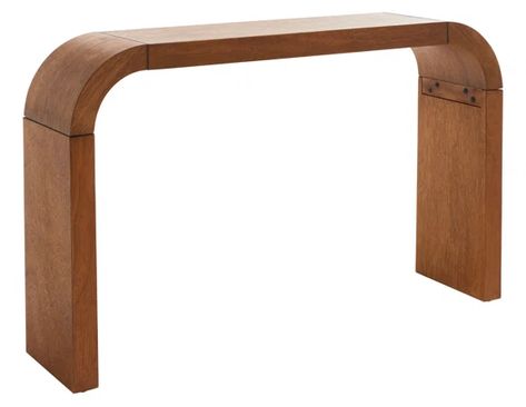 Three Posts™ Lopp Curved Console Table | Wayfair Japandi Entryway, Curved Console Table, Brown Console Table, Sleek Console, Curved Console, Safavieh Furniture, Console Table Design, Garage Storage Cabinets, Entryway Table