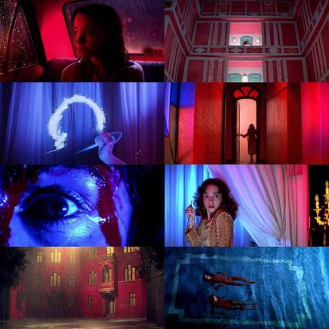 Giallo Horror Aesthetic, Dario Argento Aesthetic, Suspiria 1977 Aesthetic, Suspiria Aesthetic, Aesthetic Film Scenes, Horror Movie Stills, Film Cinematic Photography, Aesthetic Movie Shots, Suspiria 1977